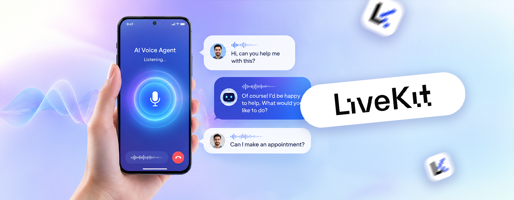 LiveKit AI voice agent on a phone